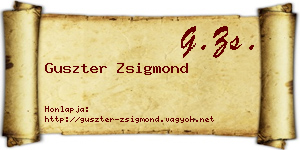 Guszter Zsigmond névjegykártya